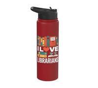 I Love Librarians Dewey Decimal Book Lover Stainless Steel Insulated Water Bottle