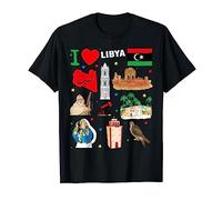 I love Libya. Hand drawn Libyan Landmarks, flag and map T-Shirt