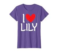 I Love Lily Name Personalized Men Guy BFF Friend Heart T-Shirt