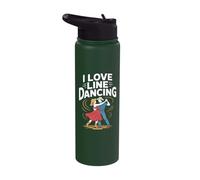 I Love Line Dancing Cowboy Fun Stainless Steel Insulated Water Bottle