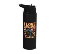 I Love Line Dancing Cowboy Music Fun Stainless Steel Insulated Water Bottle