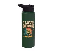 I Love Line Dancing Cowboy Silhouettes Sunset Stainless Steel Insulated Water Bottle