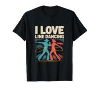 I Love Line Dancing Cowboy Western Style Value Graphic T-Shirt, Men, Black, L