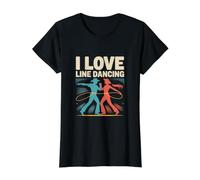 I Love Line Dancing Cowboy Western Style Value Graphic T-Shirt, Women, Black, L