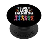 I Love Line Dancing Fun Boots Colorful Moves PopSockets Adhesive PopGrip