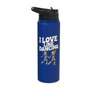 I Love Line Dancing Fun Country Moves Stainless Steel Insulated Water Bottle