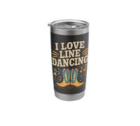 I Love Line Dancing Western Cowboy Boots Stainless Steel Insulated Tumbler