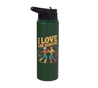 I Love Line Dancing Western Cowboys Stainless Steel Insulated Water Bottle