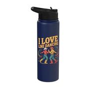 I Love Line Dancing Western Cowboys Stainless Steel Insulated Water Bottle
