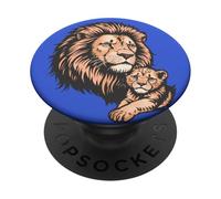 I LOVE LIONS LION WITH CUB PopSockets Adhesive PopGrip