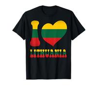 I Love Lithuania Proud Lithuanian Lithuania Flag Heart Print T-Shirt