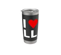 I Love LL Initials First Last Name Personalised Red Heart Stainless Steel Insulated Tumbler