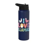 I Love Llamas Adorable Fun Design Stainless Steel Insulated Water Bottle