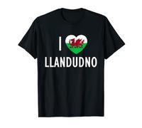 I Love Llandudno Wales Flag Heart Dragon Welsh T-Shirt