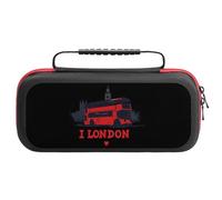I Love London Bus Big Ben Compatible with Switch Carrying Case Waterproof Protective Travel Bag with 20 Game Card Slots