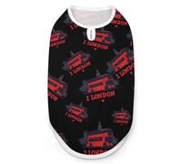 I Love London Bus Big Ben Cute Dog Shirts Sleeveless Tank Top | Comfort Tees Vest Pet Clothes for All Cats Dogs