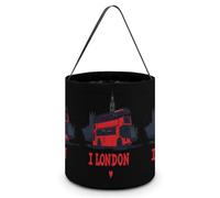 I Love London Bus Big Ben Cute Halloween Tricking Or Treating Bag Candy Bucket Tote Gift Storage Bags