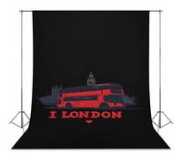 I Love London Bus Big Ben Photo Backdrop Polyethylene Studio Background for Photography Video Broadcast Photoshoot