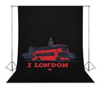 I Love London Bus Big Ben Photo Backdrop Polyethylene Studio Background for Photography Video Broadcast Photoshoot