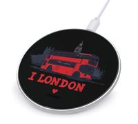 I Love London Bus Big Ben Wireless Charger 10W Fast Cell Phone Charging Compact Plastic Charging Pad