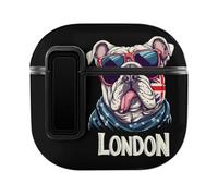 I Love London English Bulldog Eyesglasses Case Compatible with AirPods 4 Hard Earphone Case Protective Cover