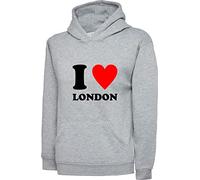 I Love London Hoodie Capital of England Country Love Souvenir Great Britain United Kingdom Unisex Gift Hoodie Top(XL, H Grey)