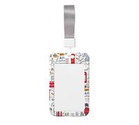 I Love London Id Badge Holder with Detachable Neck Strap, Waterproof Vertical Name Card Holders, for Nurse Students Teachers Staff