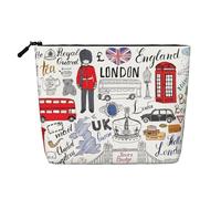 I Love London Patterned Single Layer Cosmetic Bag, Travel Toiletry Bag, Suitable for Business Trips and Daily use.