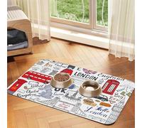 I Love London Pet Feeding Mat Bowl Mat Dog Mat Suitable For Dogs Cats Specific Pads Feeder