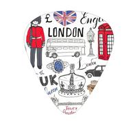 I Love London print Guitar Picks 12 Pack Assorted Thickness for Guitar,ukulele,0.46/0.71/0.96mm