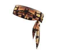 I Love London Print Head Tie Headbands Athletic Sweatbands for Men Women Head Tie Sport Bandana for Yoga Gym