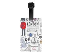 I Love London Print Luggage Tags for Suitcases,Travel Luggage Tag with Name Id Card for Luggage Cruise Travel Accessories