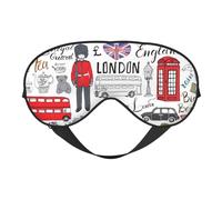 I Love London Print Outdoor Travel Stylish Eye Mask Adjustable Sleep Camping Meditation Relaxation