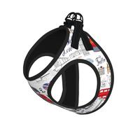 I Love London Print Pet Leash Vest Soft Adjustable Step in Puppy Vest Outdoor Walking with Leash