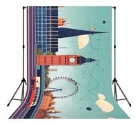 I Love London Print Photo Studio Background 5x7ft Soft Photo Backdrop Curtain For Studio Content Creator Equipment