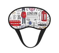 I Love London Print Sleep Eye Mask Light Blocking Soft and Comfortable Night Eye Blinder for Women Men for Sleeping Travel Night Shift