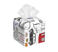 I Love London Print Tissue Box Square Decor Living Room Bedroom Office Home Holiday Storage Case Gift