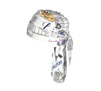 I Love London Printed Cap Do Rag, Moisture Wicking Cycling Cap Helmet Liner for Biking Running Hiking