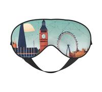 I Love London Printed Eye Mask, Soft and Breathable, Suitable for Nap, Travel and Night Sleep