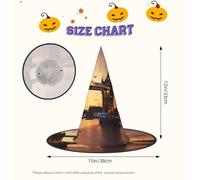 I Love London Printing Halloween Witch Costume Accessory Pointed Cap Witch Hat Foldable Halloween Hats 1 Pieces