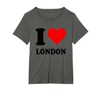I Love London T-Shirt, Women's Plus, Asphalt Grey, 5X