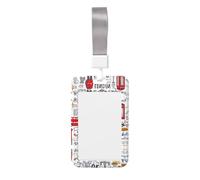 I Love London Vertical Id Card Badge Holder with Neck Strap, Printed Waterproof Name Card Holder for Work Office Nurse School