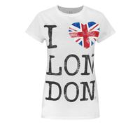 I Love London Womens White I Love London Text Short Sleeved T-Shirt - X-Large