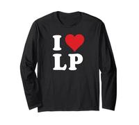 I Love LP Initials I Heart L.P. First Last Name L P Long Sleeve T-Shirt