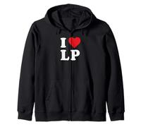 I Love LP Initials I Heart L.P. First Last Name L P Zip Hoodie