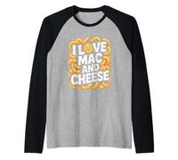 I Love Mac And Cheese Noodle Smile Raglan Baseball Tee