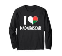 I Love Madagascar Malagasy Heart Flag Long Sleeve T-Shirt