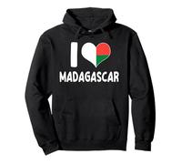 I Love Madagascar Malagasy Heart Flag Pullover Hoodie