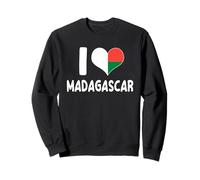I Love Madagascar Malagasy Heart Flag Sweatshirt