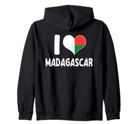 I Love Madagascar Malagasy Heart Flag Zip Hoodie